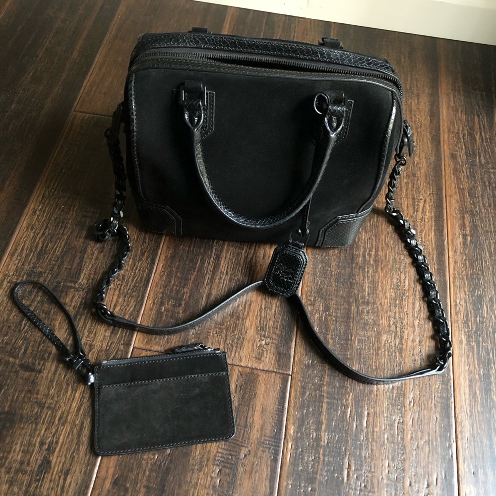 Alice & Olivia leather, suede black bag